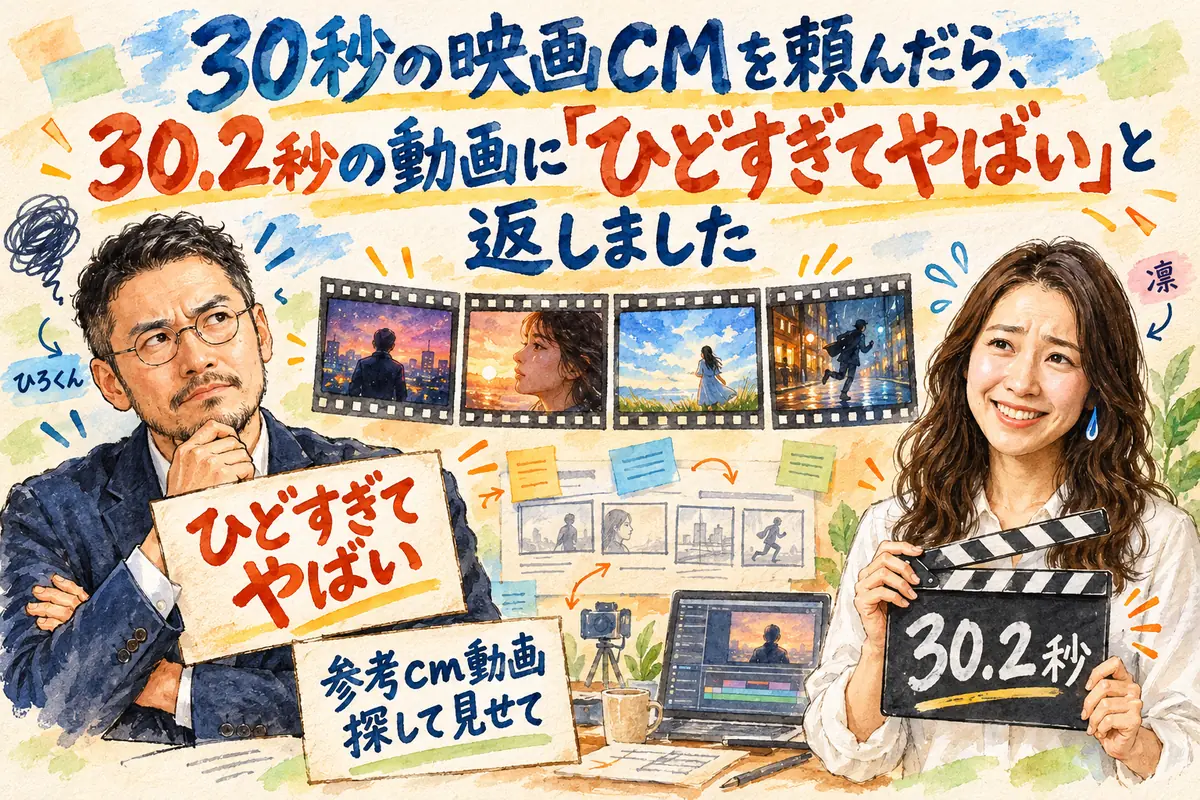 30秒の映画CMを頼んだら、30.2秒の動画に「ひどすぎてやばい」と返しました