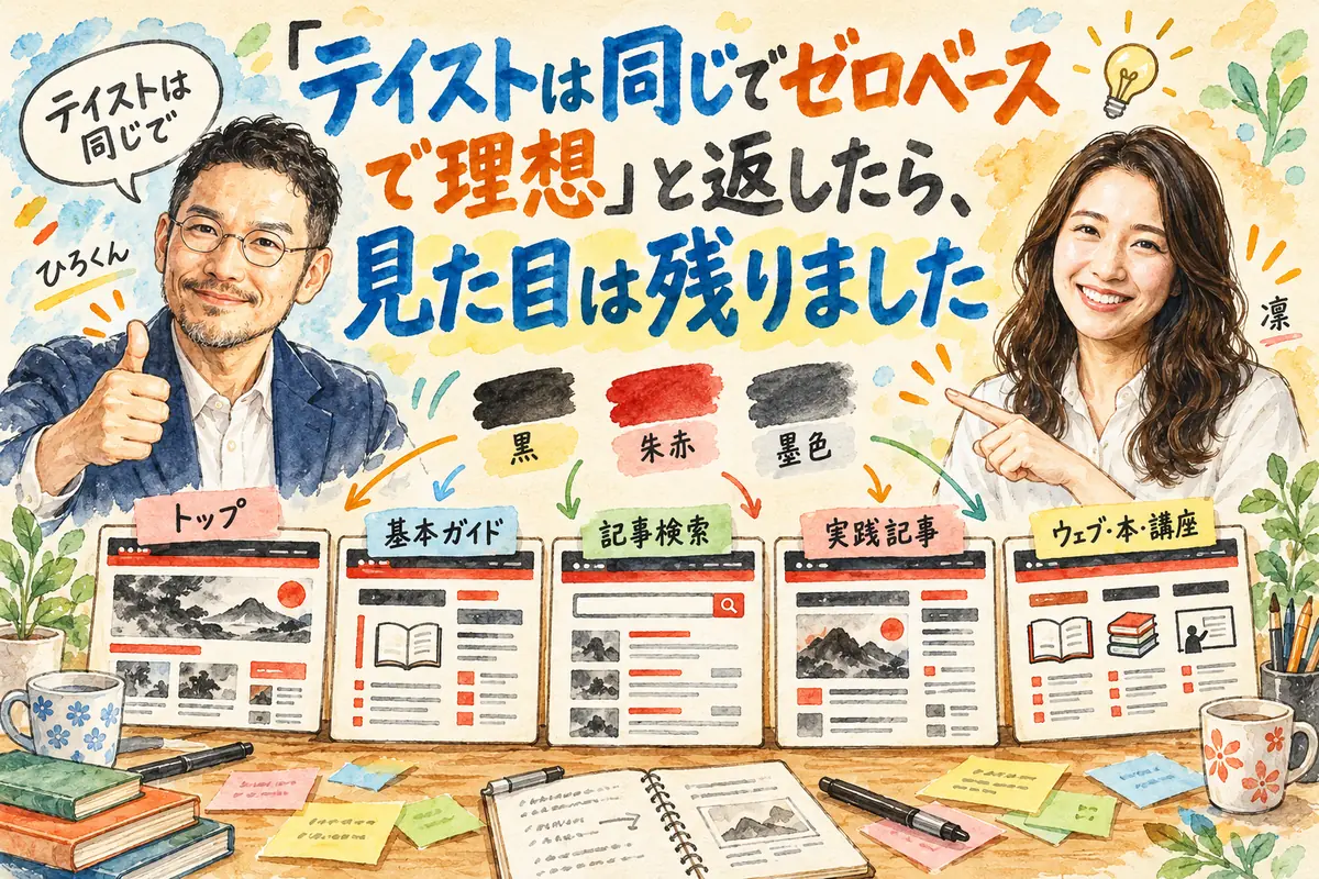 「テイストは同じでゼロベースで理想」と返したら、見た目は残りました